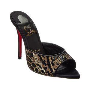 Christian Louboutin Miss Z Ocelot 100 Satin Mule